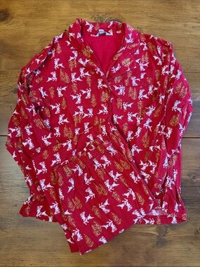 Charter Club Red Reindeer & Pine Print Pajama Set